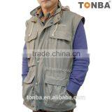 New Design Cotton Photography Camera Vest for Hiking and Trekking Hooded Vest Jacket -Black ,Light Grey