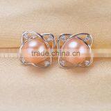 8-9mm 925 Sterling Silver Real Freshwater Pearl Jewelry Earrings thumbnail-2