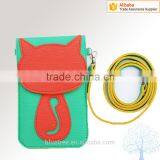 Lovely Design Cell Phone Credit Card Holder in PU Material, 2 Credit Card Pocket in Back thumbnail-1