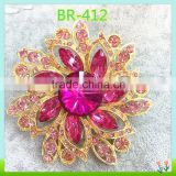 fashion funny pink crystal brooch, korean brooch for decoration
