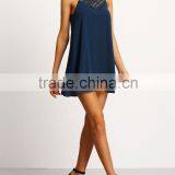 2016 Woman Sleeveless Lace Neck Hot Summer Chiffon Casual Short Dress, Plus Size Women Dress SY1601 thumbnail-4