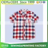 Hot sale high quality children boys cotton grid shirt from china manufacturer