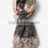 Helsinki Cool Burgundy, Tan, and Navy Blue Silk Woolen Scarfs for Girls thumbnail-3