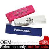 Custom Logo Striped Terry Cloth Cotton Soccer Absorb Sweat Headband thumbnail-1
