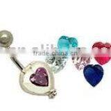 Heart Locket Belly Button Navel Ring ,belly Ring, Navel Belly Jewelry