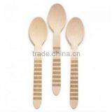 Wholesale YIWU PARTYSUPPLIER Gold Striped Wooden Spoons 16cm Pack of 12