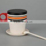 Rainbow Stacking Plastic Coffee Mugs Set Rainbow Assortment Color Coffee Cup Set of 4 thumbnail-2