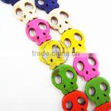 1 String 15inch 19x21mm Vintage Mix Color Dyeing Turquoise Skull Faces Halloween Large Unique Beads 3010013 thumbnail-2