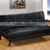Hot sale black leather customized modern sofa bed