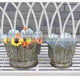 Newest Decorative Grey Metal Pot Flower thumbnail-5