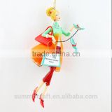 Best selling christmas ornament items resin christmas lady figurines