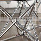 Glass Top Stainless Steel Base Dining Table and Chair AH126 thumbnail-6