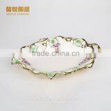Wholesale Leaf Shape Ceramic Plate,leaf Shape Plate Golden Ceramic Snack Plate thumbnail-2