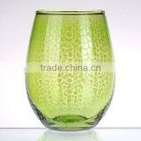 Colorful Textured Stemless Wine Glass Tumbler Water Drinking Cup thumbnail-3