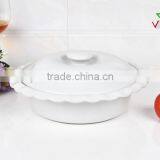 10" Ceramic White Porcelain Round Bakeware thumbnail-2