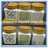 Classical Pattern Ceramic Canisters Kitchen Airtight Jar thumbnail-1
