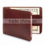 Pull Tab Card Holder Ultra Slim Bifold Leather Wallet thumbnail-2