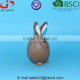 BSCI Audit Dehua Factory Brown Painted Ceramic Rabbit, Fat Sitting Rabbit thumbnail-3