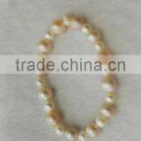 AA 3-4mm White and 8-9mm Pink Freshwater Pearl Bracelet thumbnail-1