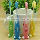 Smile Style Handle Toothbrush for Kids Soft Rubber Sucker Bottom Children Toothbrush With Tongue Cleaner thumbnail-3