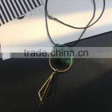 Mink Fur Ball Hoop Triangle Pendant Necklace Hot Selling Geometric Necklace thumbnail-2