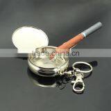 Wholesale Stainless Steel Pocket Portable Mini Keychain Keyring Round Cigarette Ashtray thumbnail-2