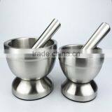 2 in 1 Manual Garlic Press Kitchen Tool Stainless Steel Spice Grinder / Mortar and Pestle Set thumbnail-5