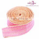 Natural Jute Burlap Hessian Ribbon With Lace Trims Tape Rustic Wedding Craft thumbnail-6