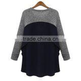 Competitive Price Good Quality Factory Direct Contrast Color Round Neck Asymmetrical Women Different Types of Blouse Designs thumbnail-3