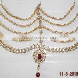 KUNDAN MATHAPATTI DAMINI Maang TIKA GOLD TONE CRYSTAL Hair Accessory thumbnail-1