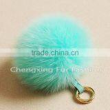 CX-R-32 Fashion Genuine Fox Fur Ball Key Chain thumbnail-1