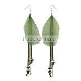 Funky Feather Earrings,jewelry Feather Charm Pendant Earrings,long Feather Accessories Earrings thumbnail-4