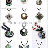 High End Handmade Stripe Sea Shell Pendant Necklace Carved Abalone Shell Necklace for Engagement Return Gift thumbnail-2