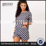 Custom Design Women Summer Pajamas Black Gingham Pyjama Plaid PJ Set thumbnail-1