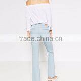 Bell-bottom Top Design Jean Trousers In Black Acid Ladies Jeans thumbnail-4