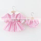 One Year Old Female Baby Dress Children Dresses 2017 Short Sleeve Princess Dress Vest Skirt Match Ruffled Bloomer thumbnail-3