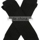 Cable Knit Long Cashmere Fingerless Gloves Lady Arm Warm Gloves thumbnail-4