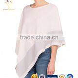 Stripe Hand Knitted Pure Cashmere Poncho Shawl thumbnail-2