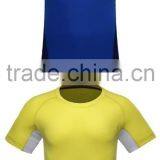 100% Polyester Blue Yellow Slim Fit Bodybuilding Short Sleeve Running Sport T-shirt Tops & Tees thumbnail-3