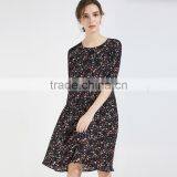 Z&M Lady's 2017 New Fashion Dress Women's Silk Dress Floral Dress Dress thumbnail-5