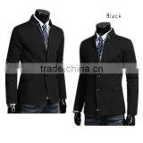 Mens Slim Fit Fashion Cotton Blazer Suit Jacket Black M to 2XL Plus Size Male Blazers Mens Coat thumbnail-4