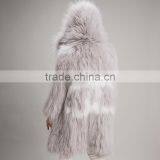 Myfur Light Gray Beauty Women Real Raccoon Fur Jacket Plus Size thumbnail-1