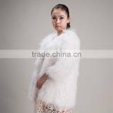 Myfur White Raccoon Fur Jacket Women Warm Winter Fur Jacket for Girls thumbnail-1