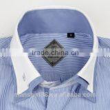 Blouse 2017 Stripe Double Collar Casual Men Shirt Cotton /spandex thumbnail-2
