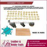 GROMMET KIT WITH TOOL & 24 BRASS GROMMETS CUTTER