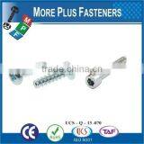 Taiwan M3 M12 M3-0.5 x 10mm DIN 965 Phillips Drive Flat Head Grade A2 Stainless Steel Machine Screw With Double Lock Washer thumbnail-2