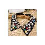 luxury rhinestone false collar handmade beaded neckline