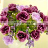 Lovely Decorative Artificial Silk Restaurant Table Vase Crystal Rose Flower thumbnail-6