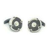Highly Polished Carbon Fiber Cufflinks IP Black With 316L / 304# thumbnail-1