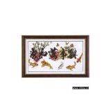 Y09052806 China Wind Style Fishes Peony Bamboo Calligraphy Cross Stitch -As The Picture thumbnail-1